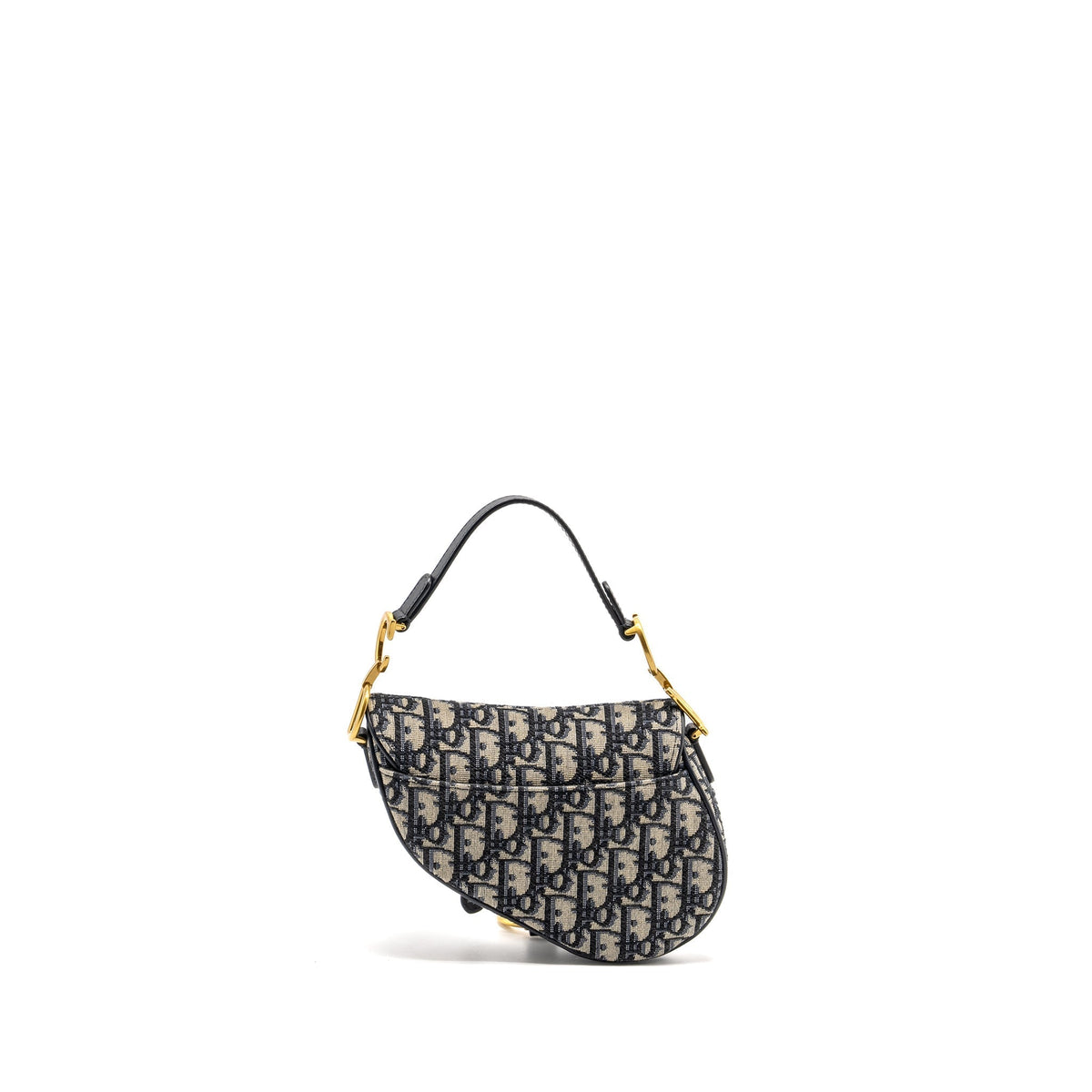 DIOR MINI SADDLE BAG OBLIQUE JACQUARD BLUE GHW