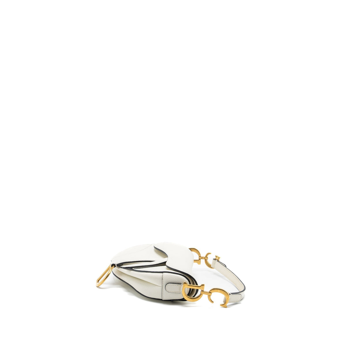 DIOR MINI SADDLE BAG CALFSKIN WHITE GHW