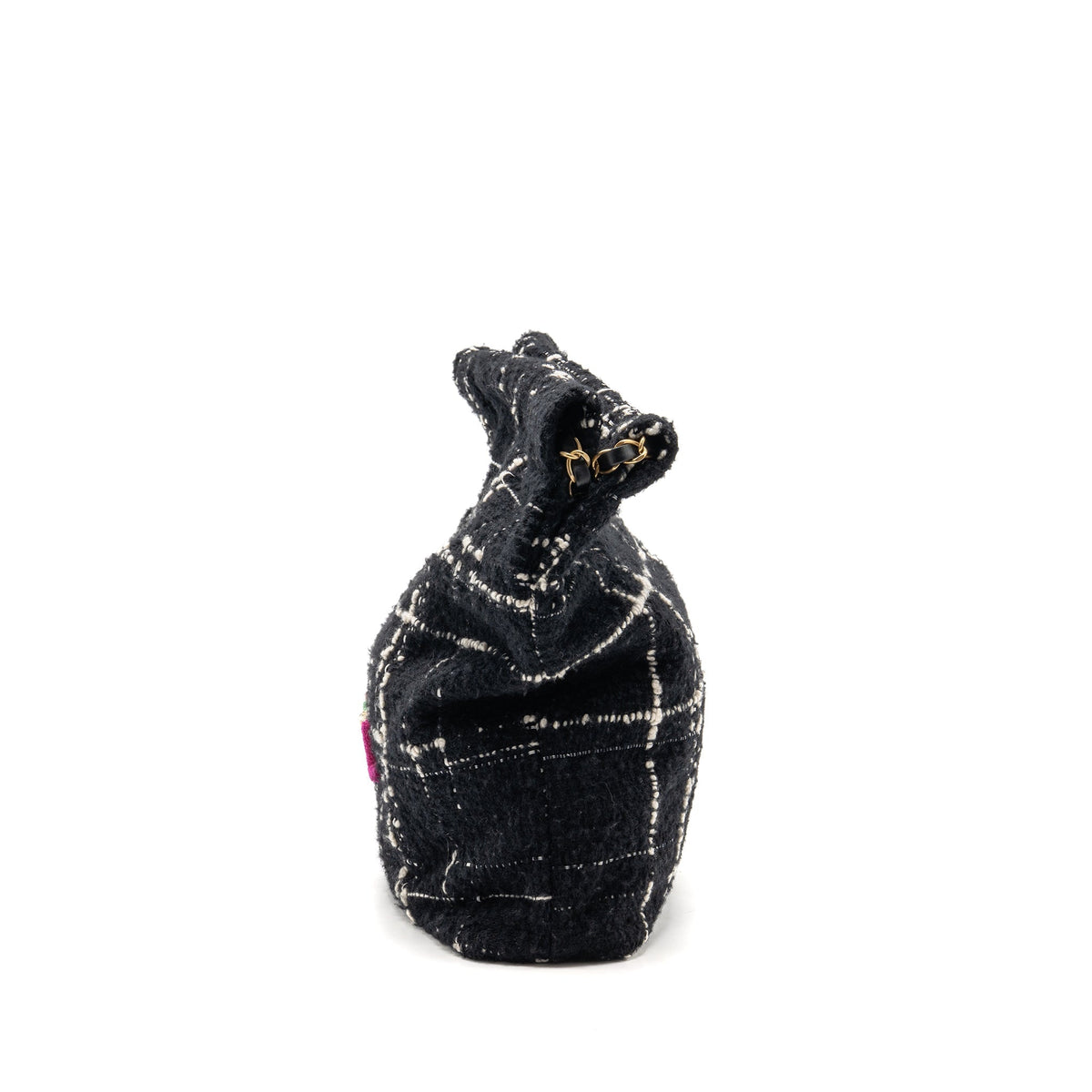 CHANEL MEDIUM 22 BAG QUILTED TWEED BLACK / MULTICOLOUR GHW (MICROCHIP)