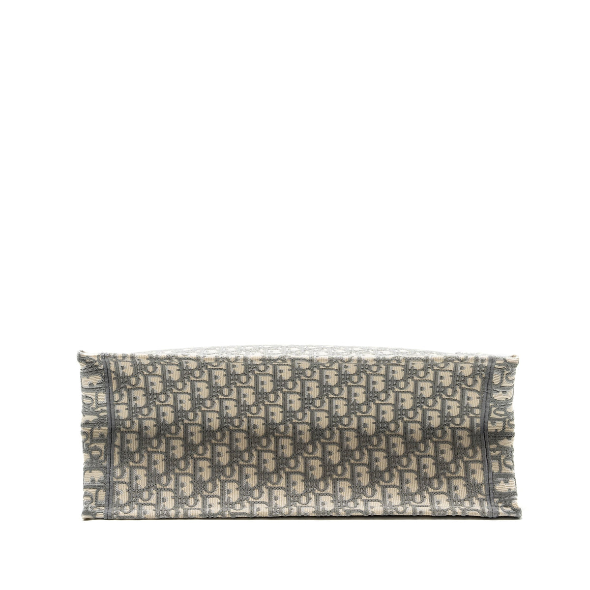 DIOR LARGE BOOK TOTE DIOR OBLIQUE EMBROIDERY ECRU/GREY