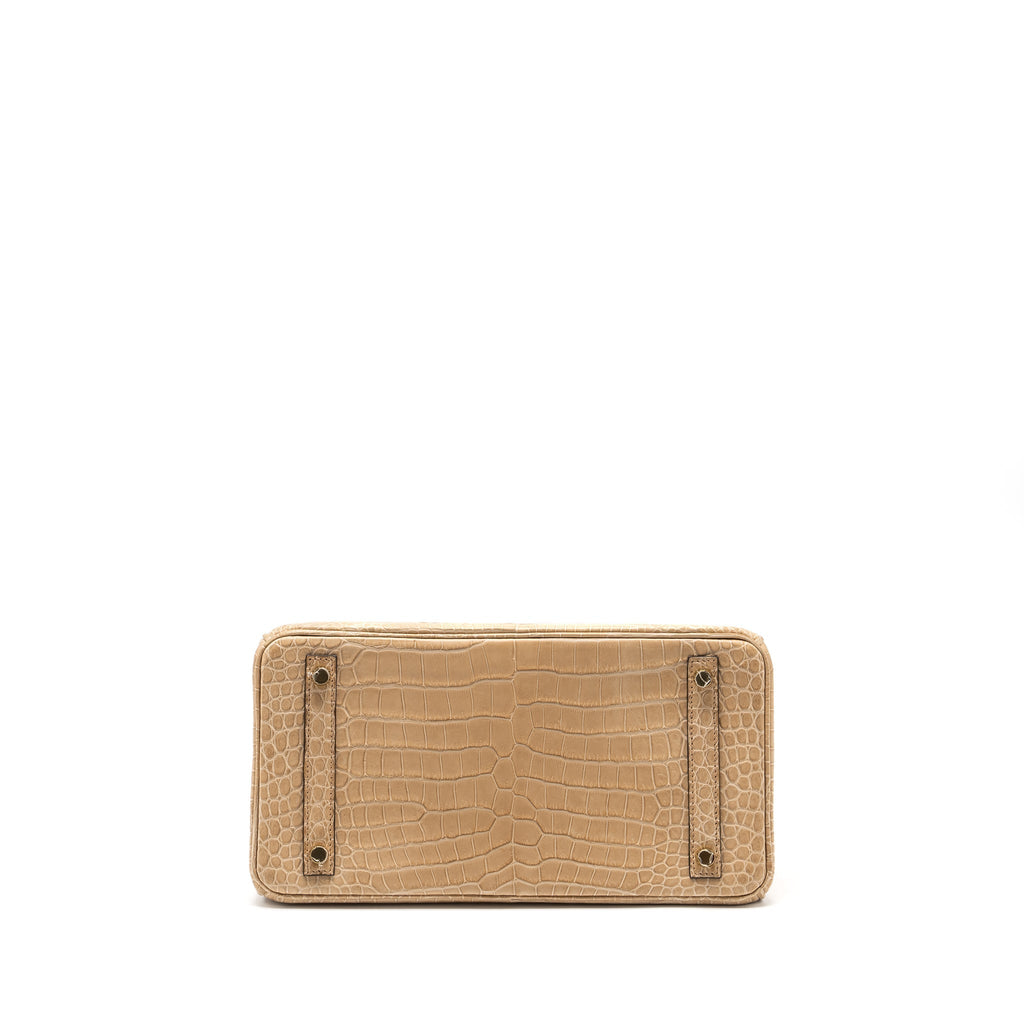Hermes Birkin 30 Matte Crocodile Porosus Chai GHW