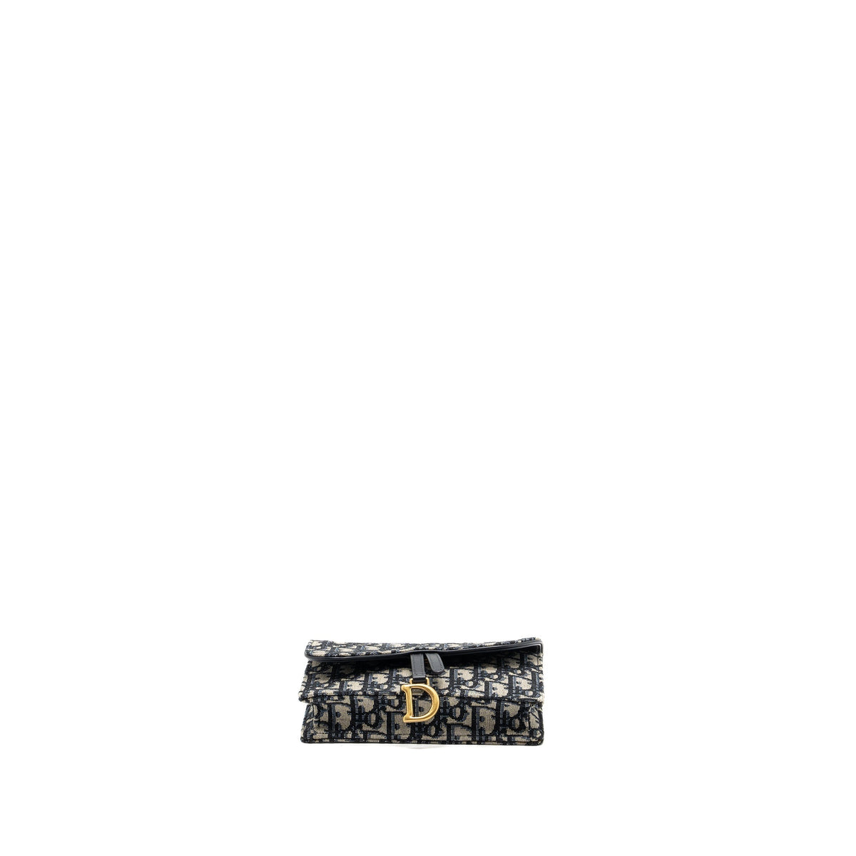 DIOR SADDLE BELT BAG BLUE OBLIQUE JACQUARD CANVAS GHW