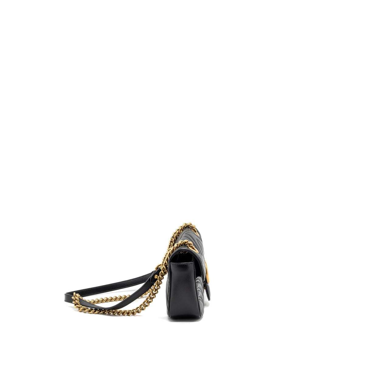 GUCCI MINI MARMONT BAG CALFSKIN BLACK GHW