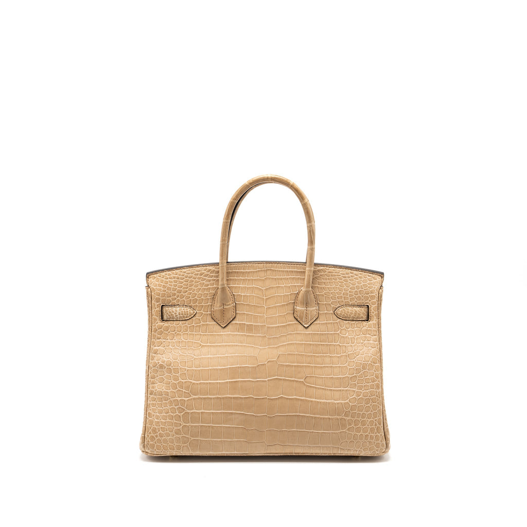 Hermes Birkin 30 Matte Crocodile Porosus Chai GHW