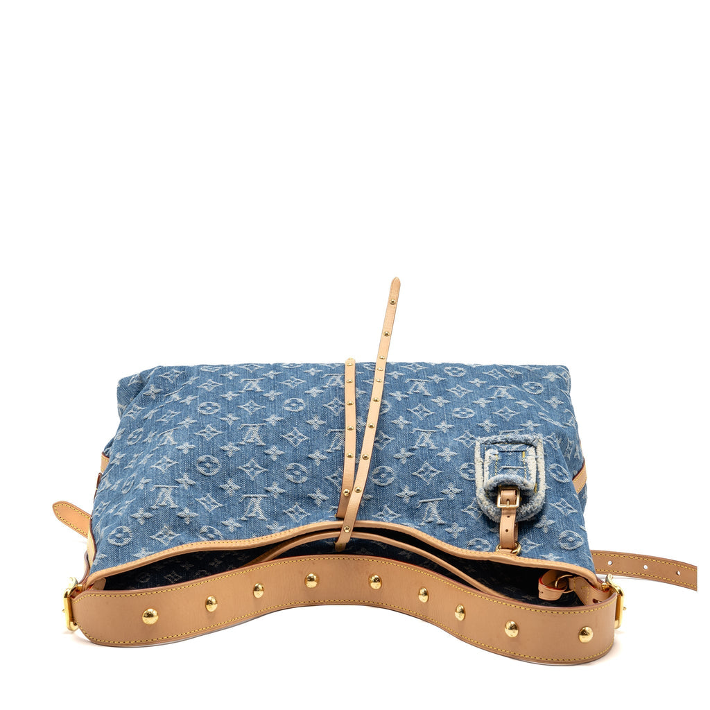 LOUIS VUITTON CARRYALL MM MONOGRAM DENIM BLUE GHW