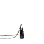 CHANEL 24P MINI SHOPPING TOTE CALFSKIN BLACK GHW (MICROCHIP)