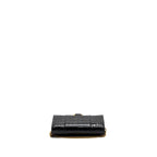 BALENCIAGA HOURGLASS WALLET ON CHAIN CROC EMBOSSED CALFSKIN BLACK GHW