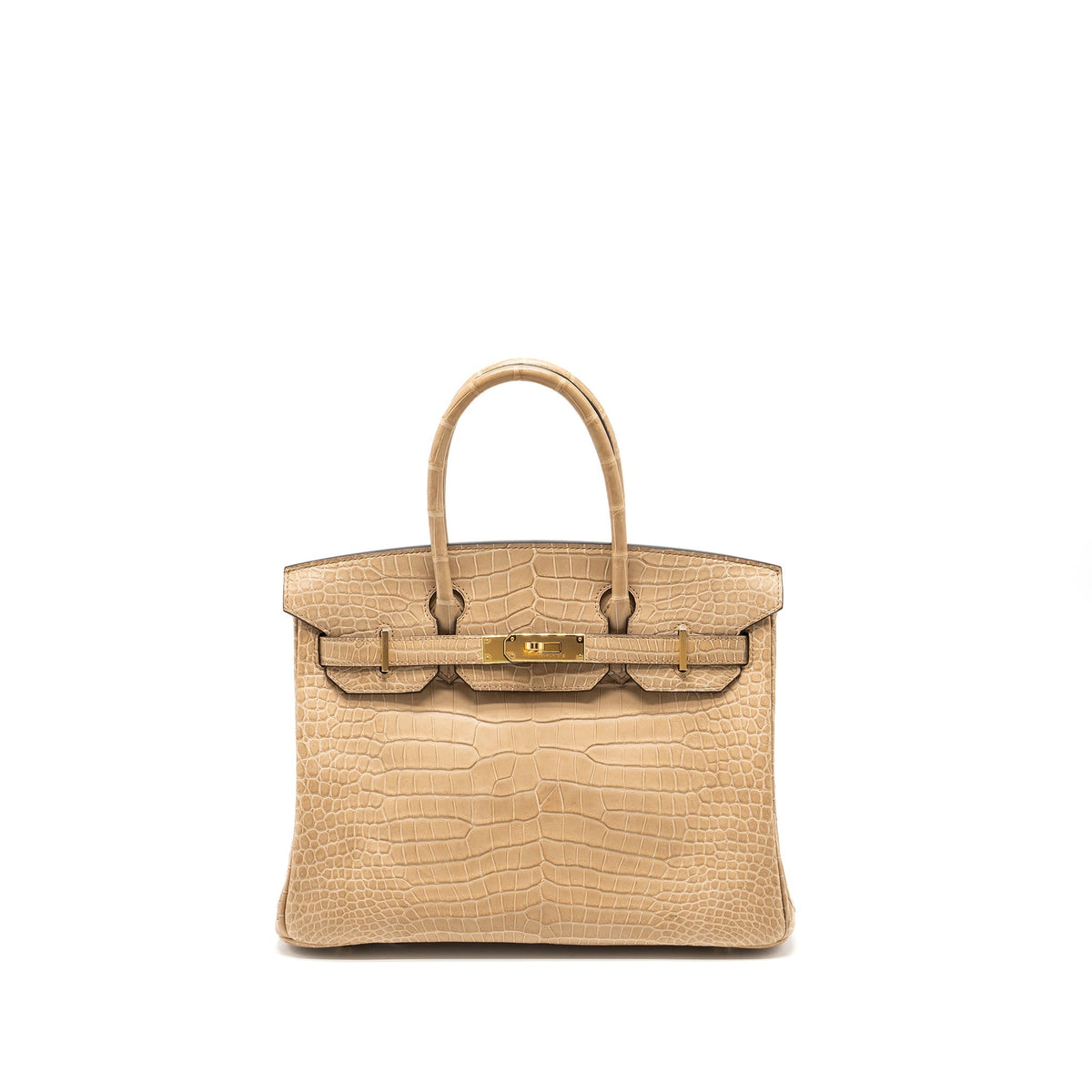 Hermes Birkin 30 Matte Crocodile Porosus Chai GHW