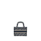 DIOR MINI BOOK TOTE BLUE OBLIQUE EMBROIDERY