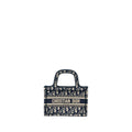 DIOR MINI BOOK TOTE BLUE OBLIQUE EMBROIDERY