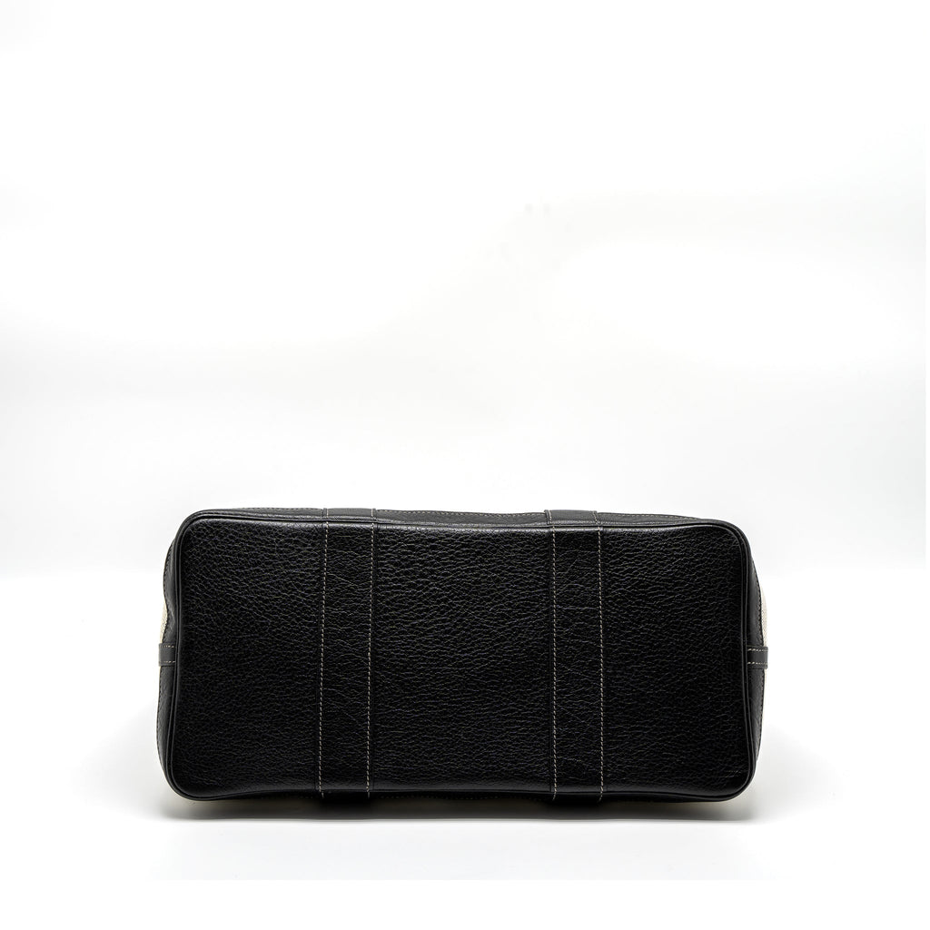 HERMES GARDEN PARTY 36 CANVAS/LEATHER BLACK/WHITE SHW