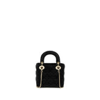 DIOR MINI LADY DIOR VELVET BLACK LGHW