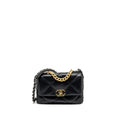 CHANEL SMALL 19 BAG LAMBSKIN BLACK MULTICOLOUR HARDWARE (MICROCHIP)