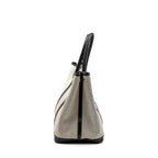 HERMES GARDEN PARTY 36 CANVAS/LEATHER BLACK/WHITE SHW