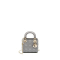 DIOR MINI LADY DIOR LAMBSKIN GREY LGHW