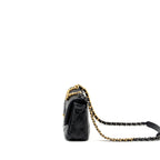 CHANEL SMALL 19 BAG LAMBSKIN BLACK MULTICOLOUR HARDWARE (MICROCHIP)