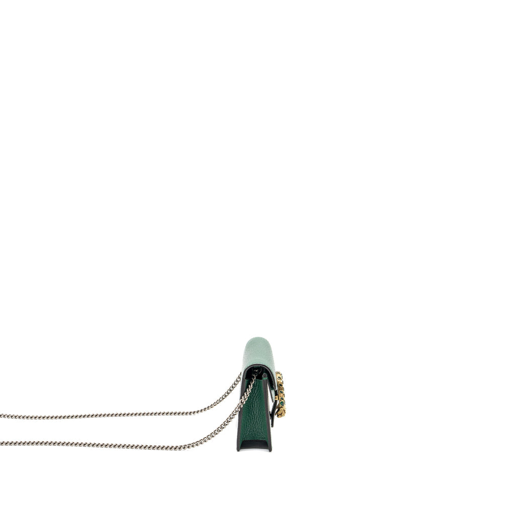 GUCCI DIONYSUS SUPER MINI LEATHER GREEN GHW