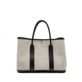 HERMES GARDEN PARTY 36 CANVAS/LEATHER BLACK/WHITE SHW