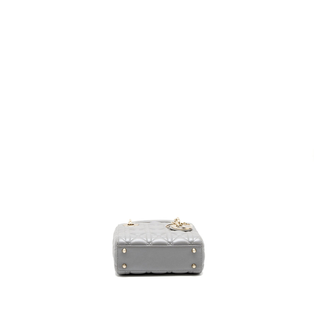DIOR MINI LADY DIOR LAMBSKIN GREY LGHW