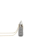 DIOR MINI LADY DIOR LAMBSKIN GREY LGHW