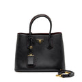 PRADA DOUBLE BAG SAFFIANO CALFSKIN BLACK GHW