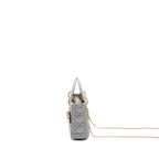 DIOR MINI LADY DIOR LAMBSKIN GREY LGHW