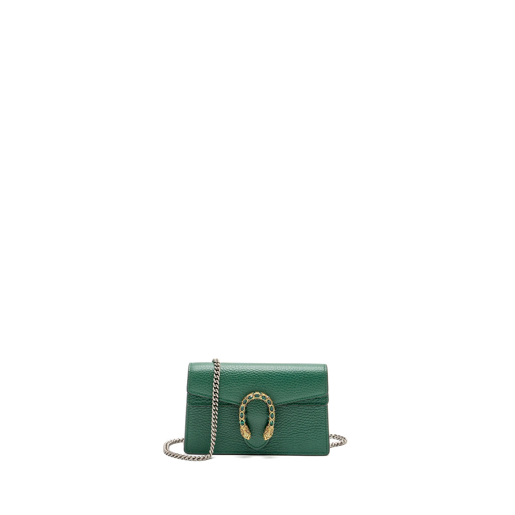 GUCCI DIONYSUS SUPER MINI LEATHER GREEN GHW
