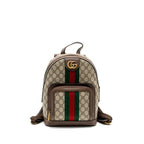 GUCCI OPHIDIA GG SMALL BACKPACK GG SUPREME CANVAS BROWN GHW