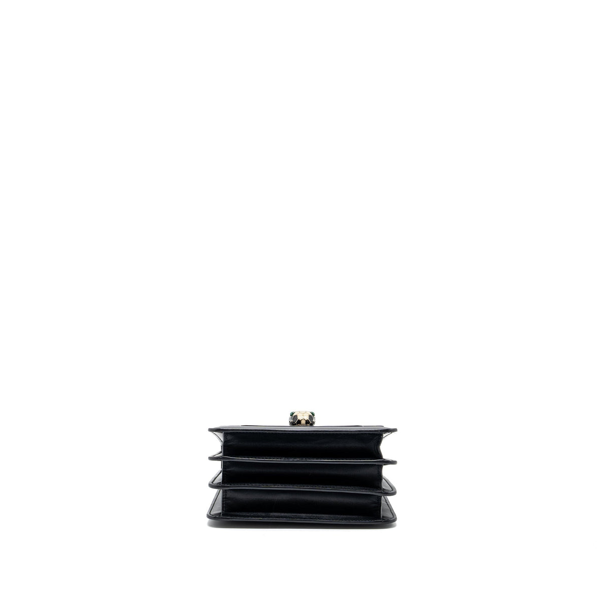 BVLGARI SERPENTI FOREVER TOP HANDLE CROSSBODY BAG LEATHER BLACK LGHW