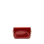 LOUIS VUITTON FLAP SHOULDER EVENING BAG PATENT LEATHER RED GHW