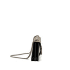 GUCCI DIONYSUS SHOULDER BAG GG SUPREME CANVAS BLACK/BROWN RUTHENIUM SILVER HARDWARE