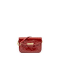 LOUIS VUITTON FLAP SHOULDER EVENING BAG PATENT LEATHER RED GHW