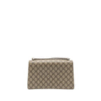 GUCCI DIONYSUS SHOULDER BAG GG SUPREME CANVAS BLACK/BROWN RUTHENIUM SILVER HARDWARE