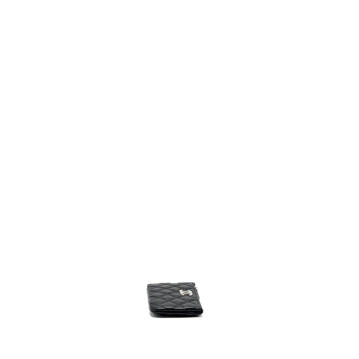 CHANEL COCO CHANEL ON CC LOGO MINI OCASE ZIP POUCH CAVIAR BLACK SHW (MICROCHIP)