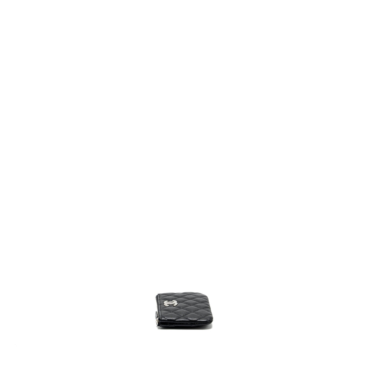 CHANEL COCO CHANEL ON CC LOGO MINI OCASE ZIP POUCH CAVIAR BLACK SHW (MICROCHIP)