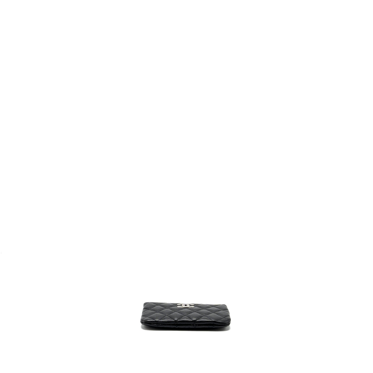 CHANEL COCO CHANEL ON CC LOGO MINI OCASE ZIP POUCH CAVIAR BLACK SHW (MICROCHIP)