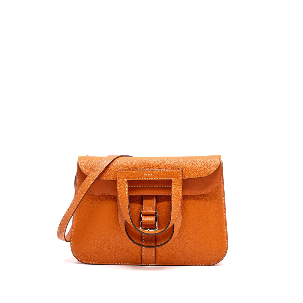 Hermes Halzan 31 clemence orange SHW