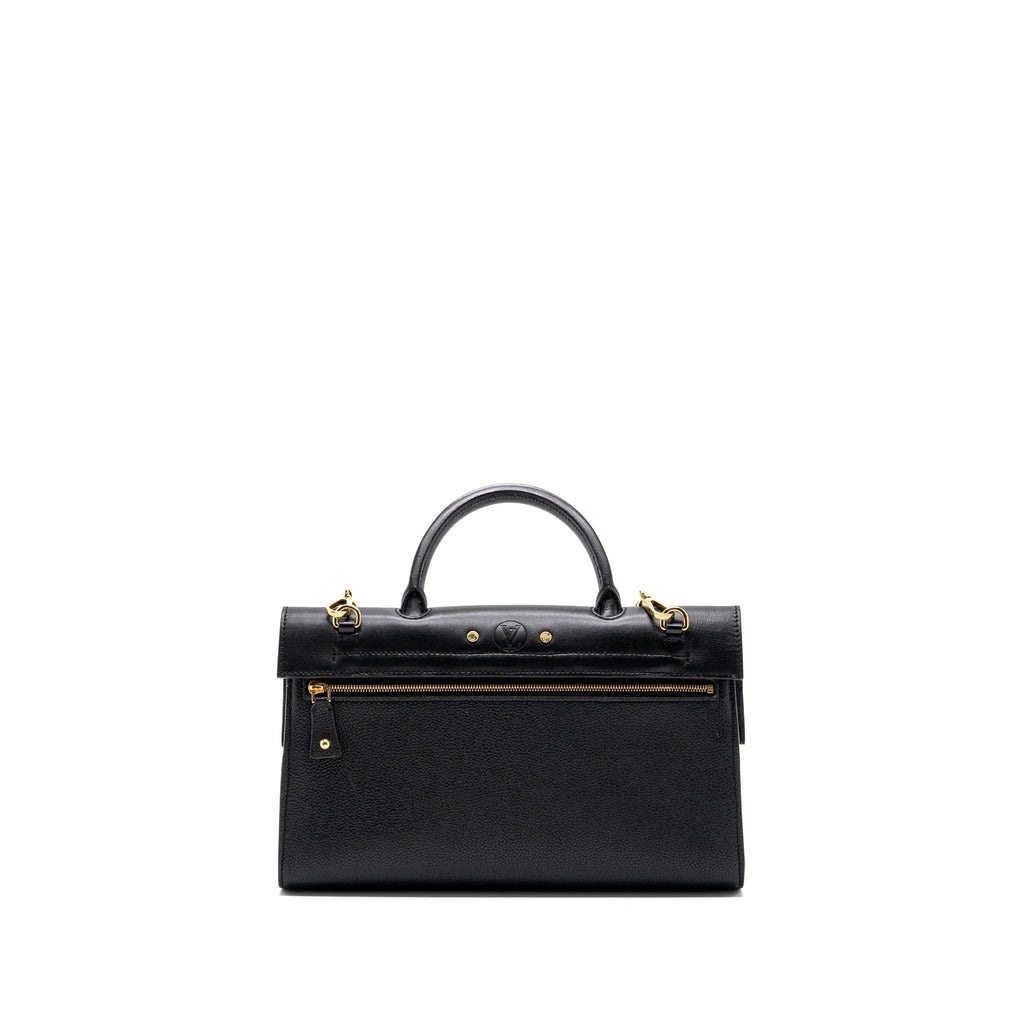LOUIS VUITTON FLAP SHOULDER BAG CALFSKIN BLACK GHW