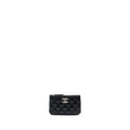 CHANEL COCO CHANEL ON CC LOGO MINI OCASE ZIP POUCH CAVIAR BLACK SHW (MICROCHIP)