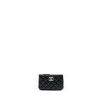 CHANEL COCO CHANEL ON CC LOGO MINI OCASE ZIP POUCH CAVIAR BLACK SHW (MICROCHIP)