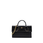 LOUIS VUITTON FLAP SHOULDER BAG CALFSKIN BLACK GHW
