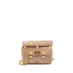 VALENTINO MEDIUM ROMAN STUD SHOULDER BAG NAPPA POUDRE GHW