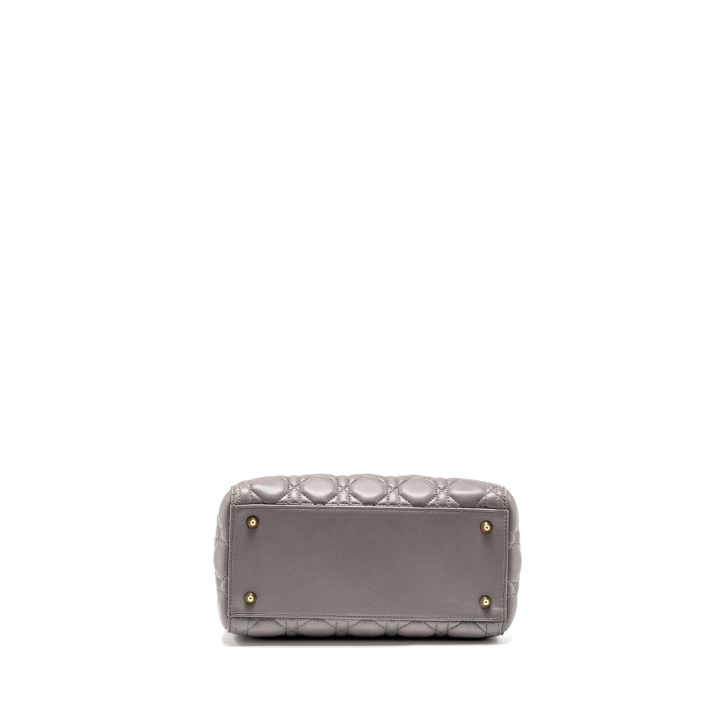 DIOR MEDIUM LADY DIOR LAMBSKIN GREY LGHW