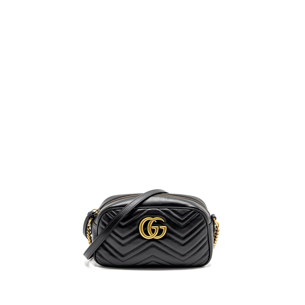 GUCCI MARMONT CAMERA BAG CALFSKIN BLACK GHW