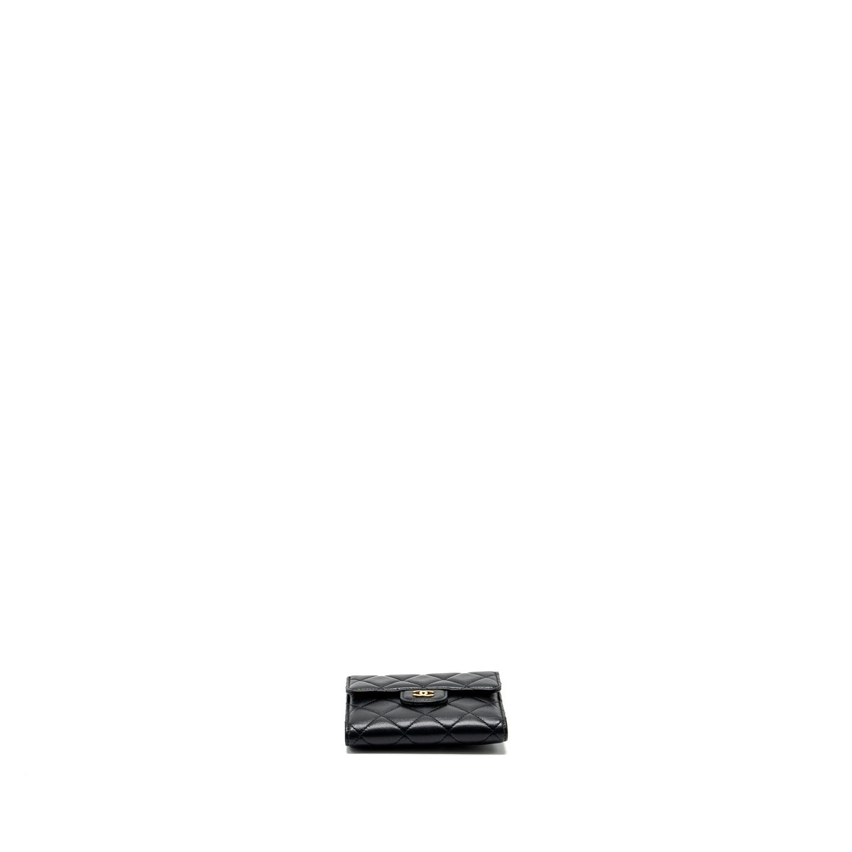 CHANEL CLASSIC COMPACT WALLET LAMBSKIN BLACK GHW