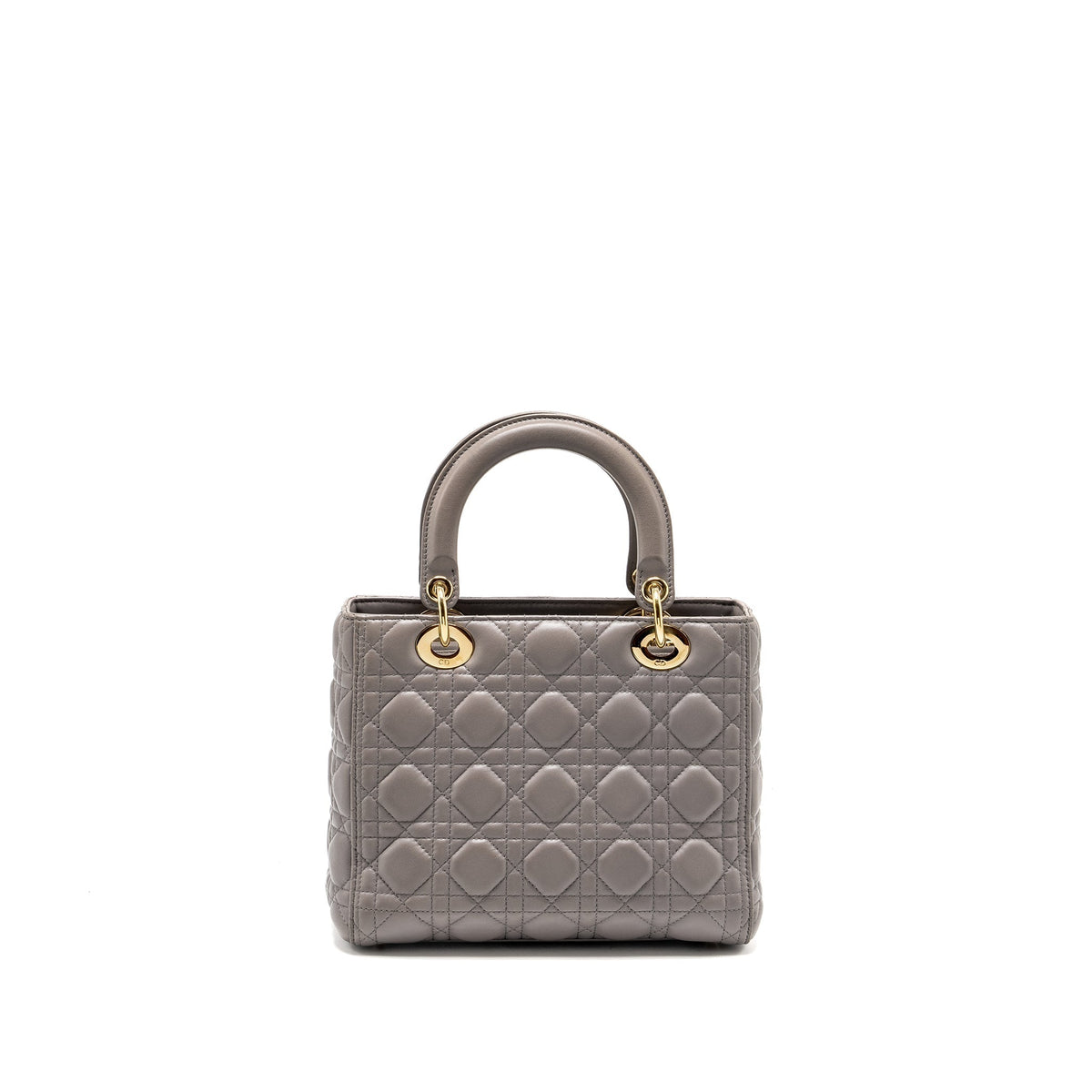 DIOR MEDIUM LADY DIOR LAMBSKIN GREY LGHW
