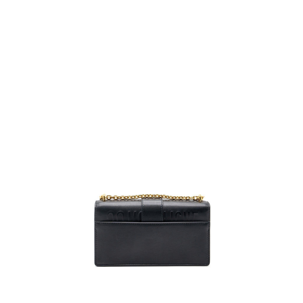 DIOR 30 MONTAIGNE EAST-WEST BAG WITH CHAIN CALFSKIN BLACK GHW