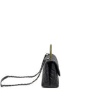 CHANEL MEDIUM COCO HANDLE CAVIAR / LIZARD HANDLE BLACK RUTHENIUM HARDWARE