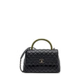 CHANEL MEDIUM COCO HANDLE CAVIAR / LIZARD HANDLE BLACK RUTHENIUM HARDWARE