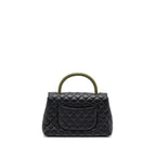 CHANEL MEDIUM COCO HANDLE CAVIAR / LIZARD HANDLE BLACK RUTHENIUM HARDWARE